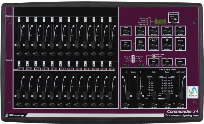 Starway commander 24 Jeu d'orgue 12/24 canaux DMX à mémoire