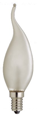 Lampe E14 230V 28W flamme coup de vent dépolie halogène équivalent 40W