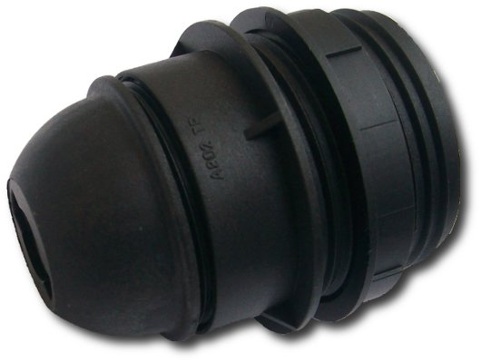 Douille plastique noire E27 mi filetée avec bague