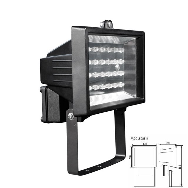 projecteur exterieur noir à 28 Led 