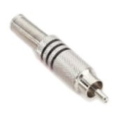 Fiche RCA cinch nickel noire à souder