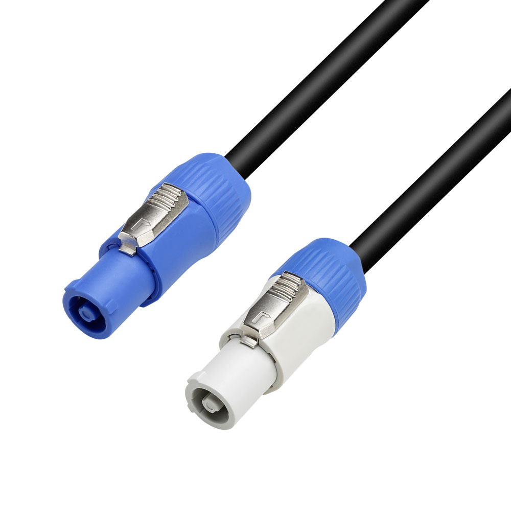 Câble Powercon de repiquage Bleu vers bleu-Gris HO7 Rnf 3X1.5 3m