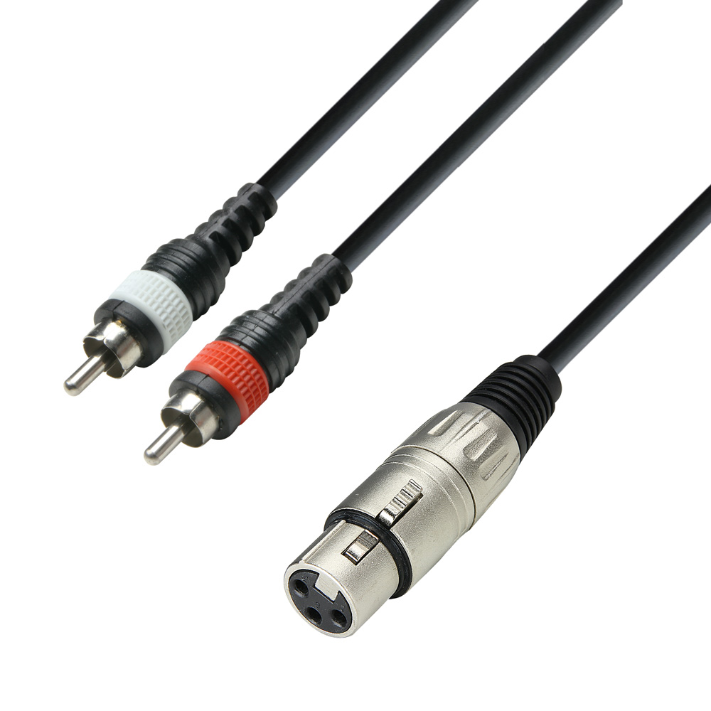 câble audio XLR femelle vers 2 x RCA mâles, 6 m