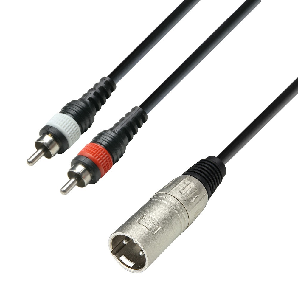 Câble audio XLR mâle vers 2 x RCA mâles, 1m