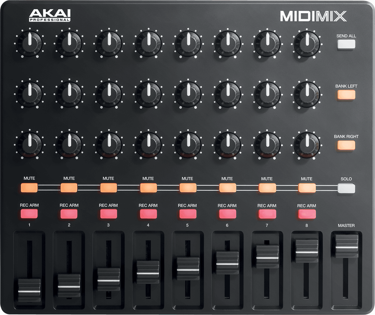 Contrôleur MIDI AKAI MIDIMIX 9 Faders 24 Potentiomètres et 8