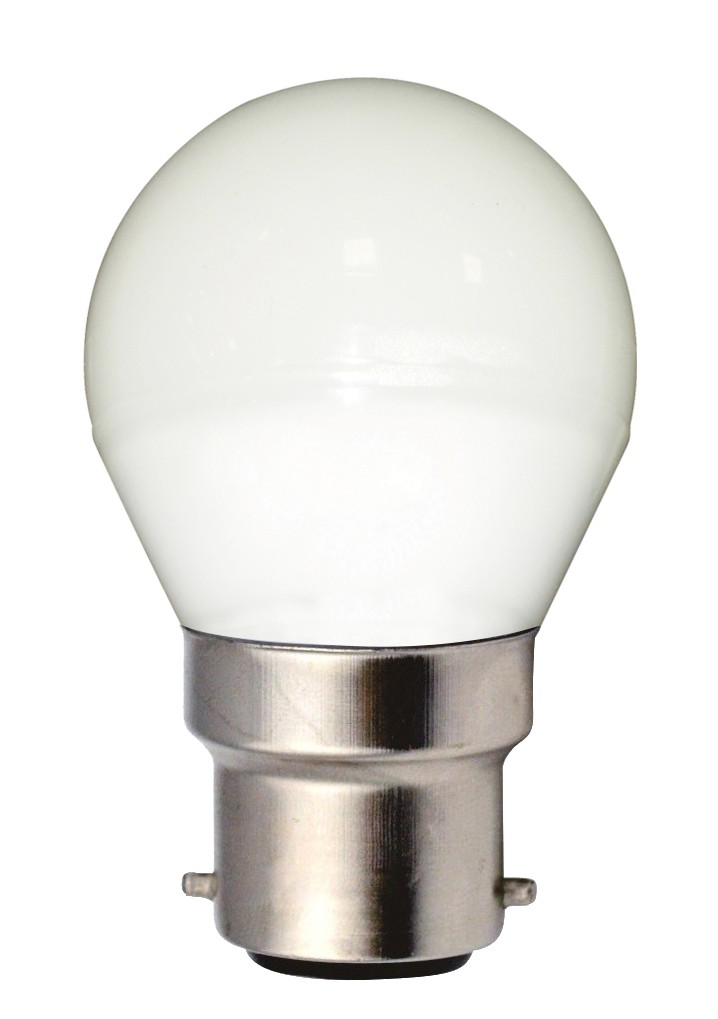 Ampoule sphérique B22 230V LED 5W BLANC CHAUD