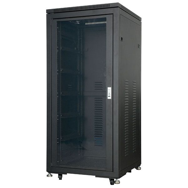 Baie Rack Baie métal 24U avec porte plexi, serrure et panneau arrière DAP ...