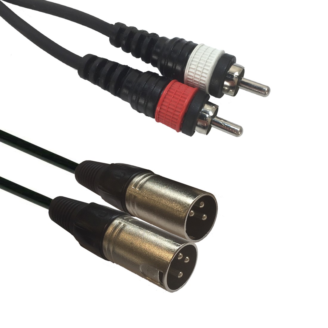 cable 2 XLR Femelle vers 2 JACK 6.35 mâle mono 1m50 noir