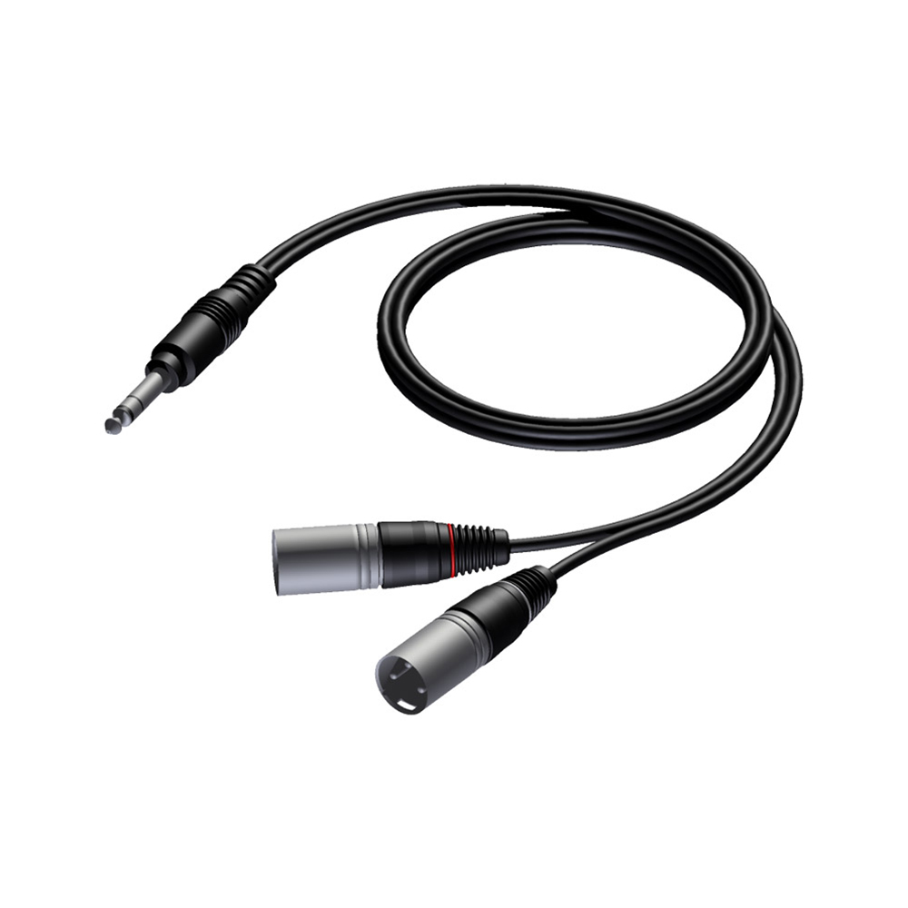 Câble insert Audio Y Jack 6,35 mm TRS vers 2 x XLR mâle 1,5 m