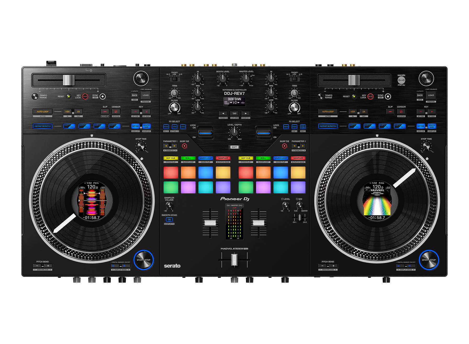 DDJ REV7 Pioneer DJ - Contrôleur DJ Serato pro pour scratch 2 voies