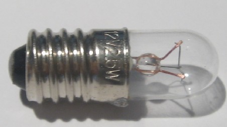 Ampoule E10 blanche 12V / 6W a visser NOS (origine époque)