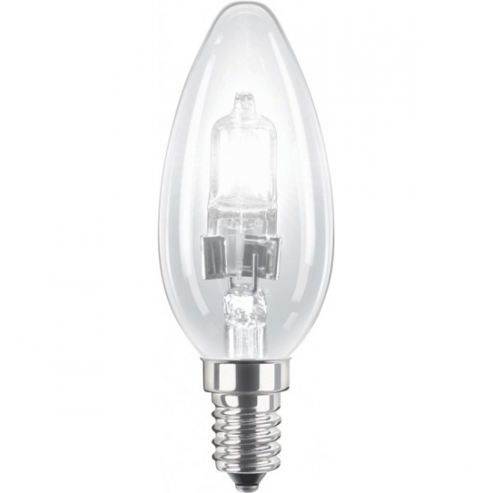 Ampoule E14 230V 18W flamme claire halogène équivalent 25W PHILIPS code