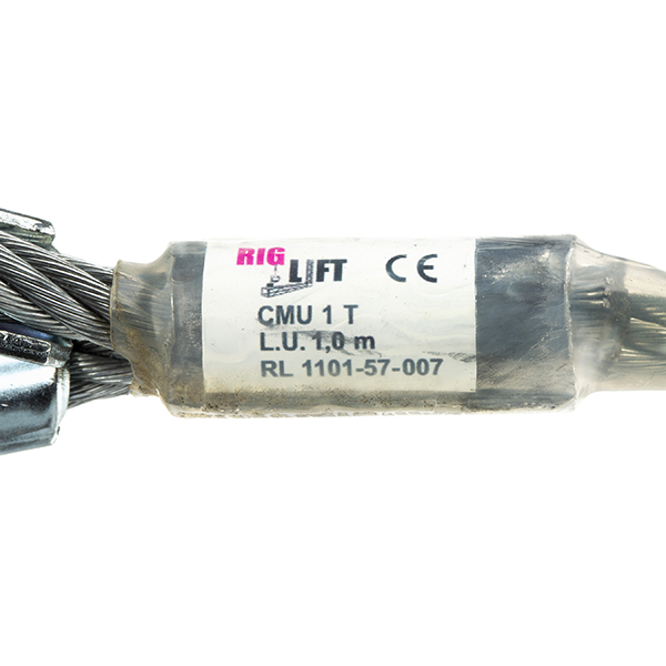 Elingue câble acier 10mm CMU 1T Longueur 4m