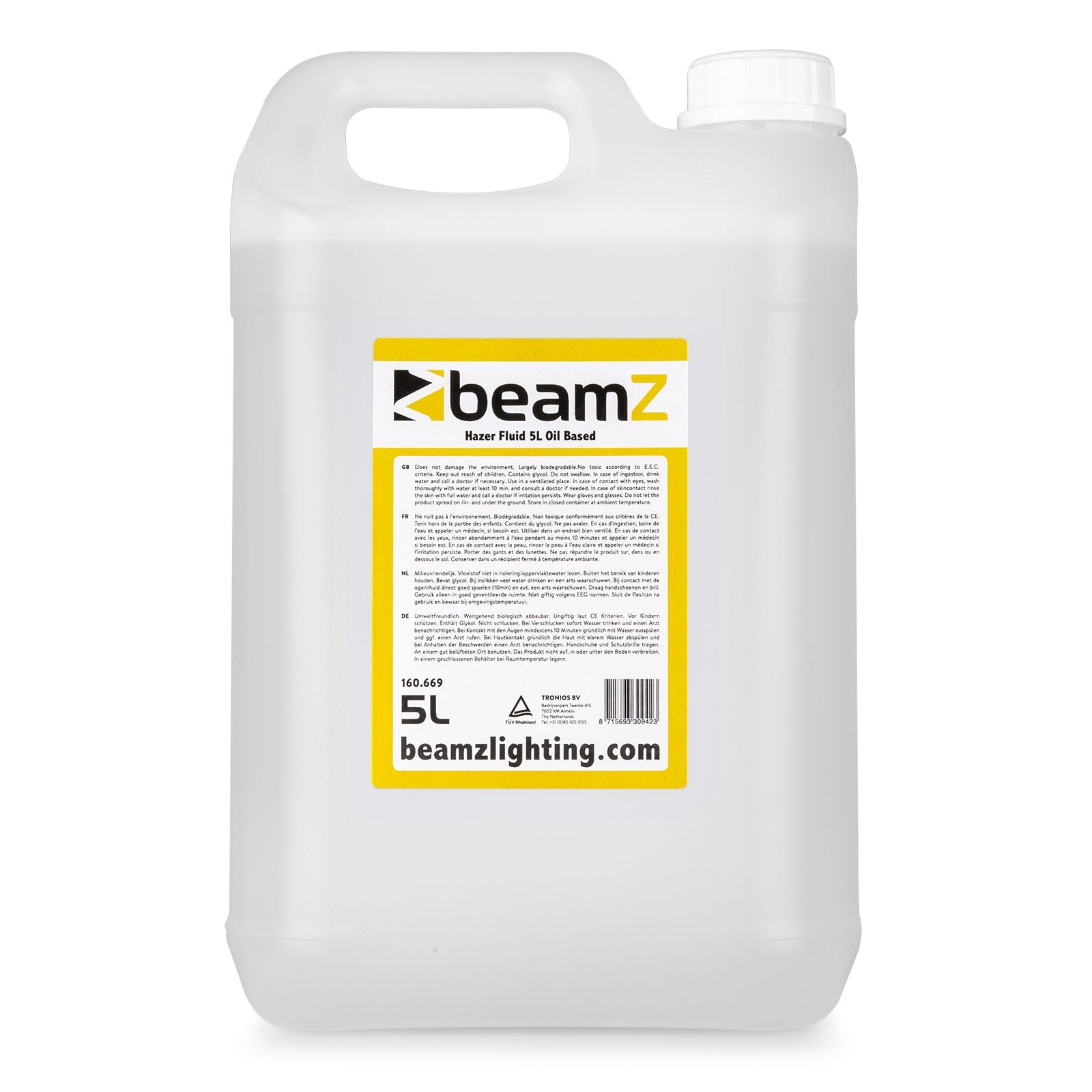 FHF50 Beamz - Liquide pour machine à brouillard HZ3000 BEAMZ base d'huile 5 litres