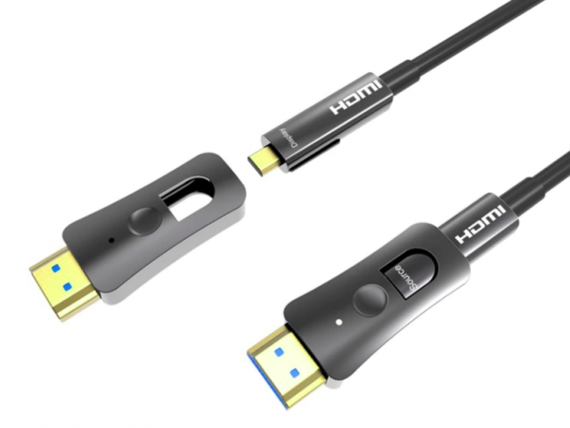 Câble HDMI optique 2.0 4K avec embout démontable pour passage sous gaine 7m50