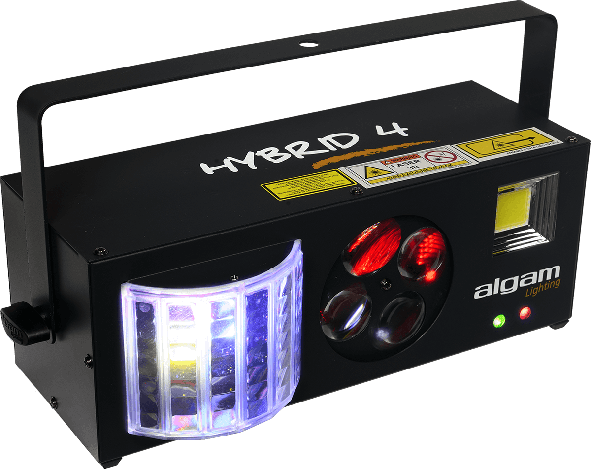 Hybrid 4 Algam Lighting effet LED DJ 4 en 1 derby, gobo flower strobe et laser