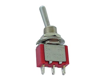 Interrupteur à bascule unipolaire SPST ON-OFF avec bouton lumineux rouge et  bornes faston 4,8