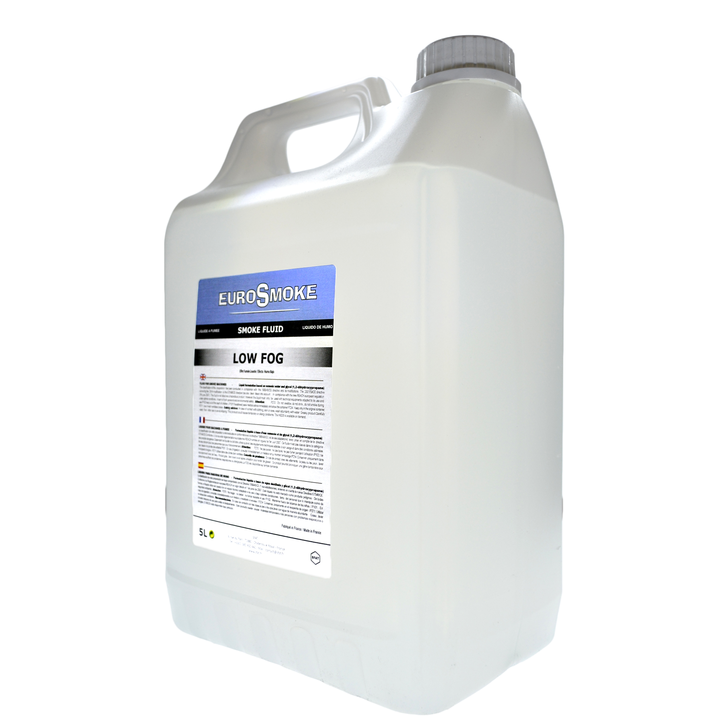 Liquide à fumée lourde Eurosmoke Low fog effet fumée lourde ou basse 5l