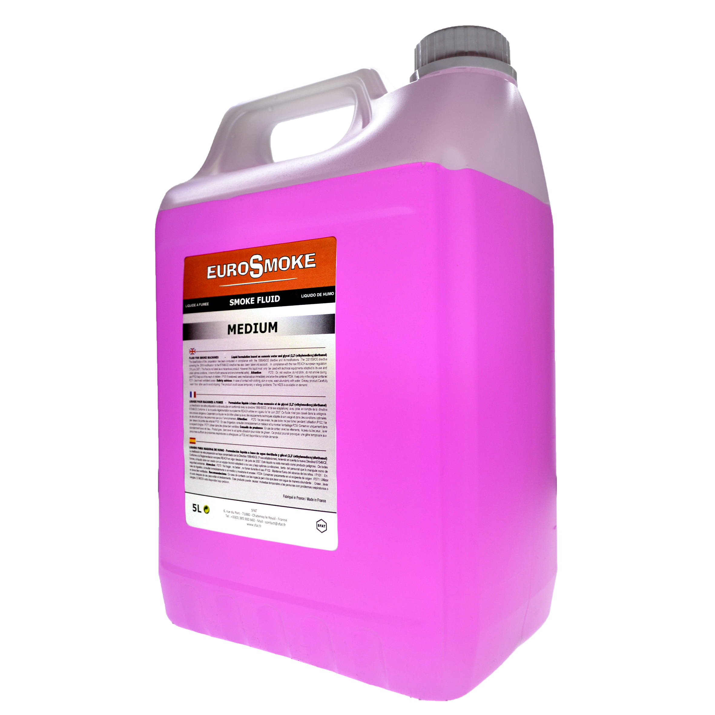 Liquide à fumée lourde Eurosmoke Low fog effet fumée lourde ou basse 5l