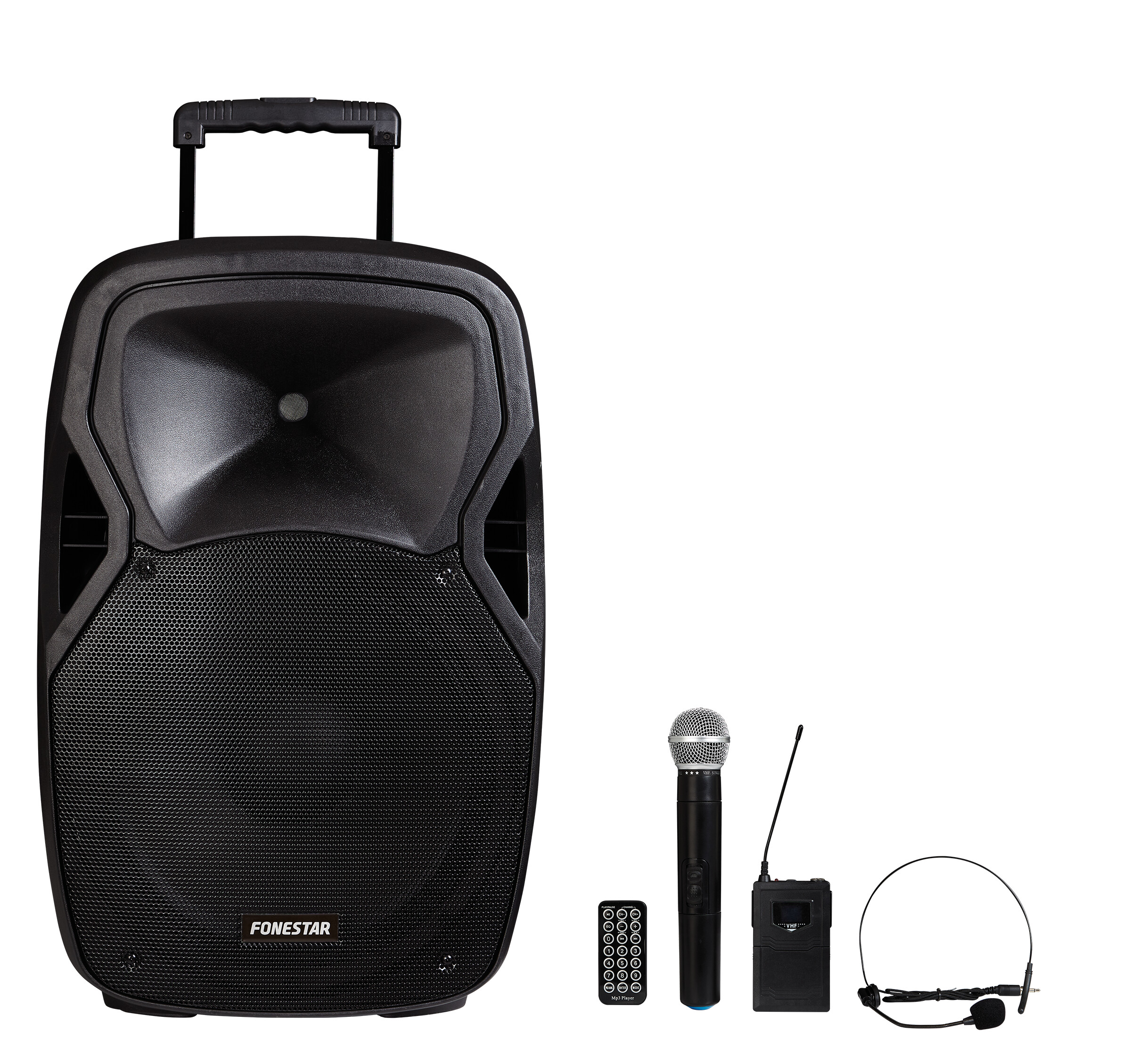 Enceinte active portable Bluetooth de 15″ avec mélangeur intégré