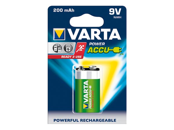 Pile 9V rechargeable NIMH Varta 200mAh 6LR61
