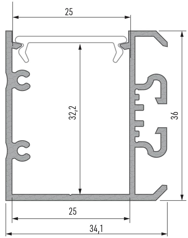 Profil Aluminium Pour Bande Led Diffuseur Laiteux WR-2212 x 1M, bande led  - ruban led