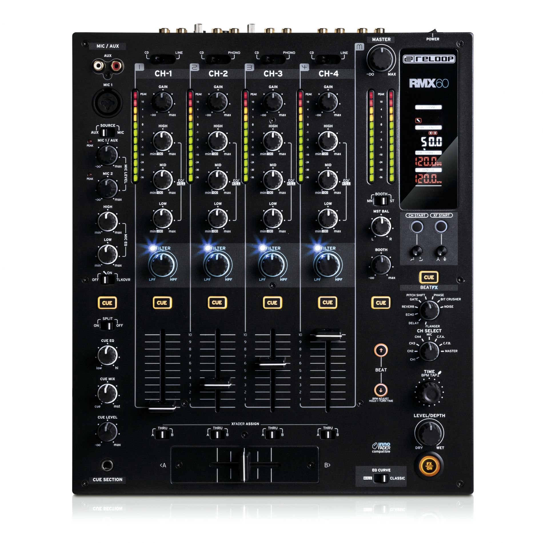 RMX 60 DIGITAL reloop Table de mixage DJ  Pro 4 voies avec Effets