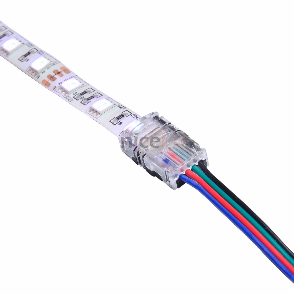 Double raccord 4 pins noir pour ruban led RGB