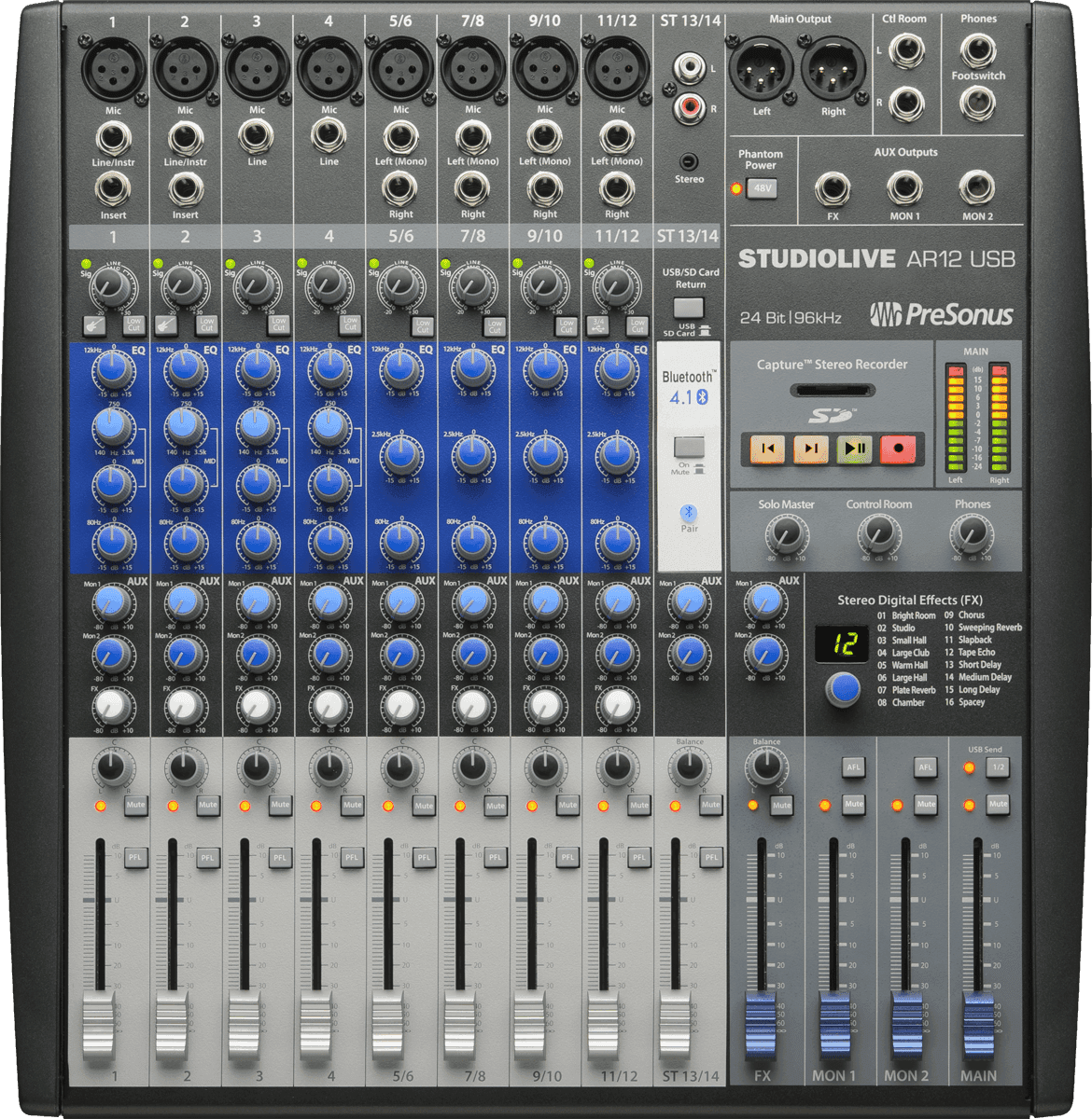 Table de mixage Presonus SLMAR12 USB 14 canaux enregistrement multicanal