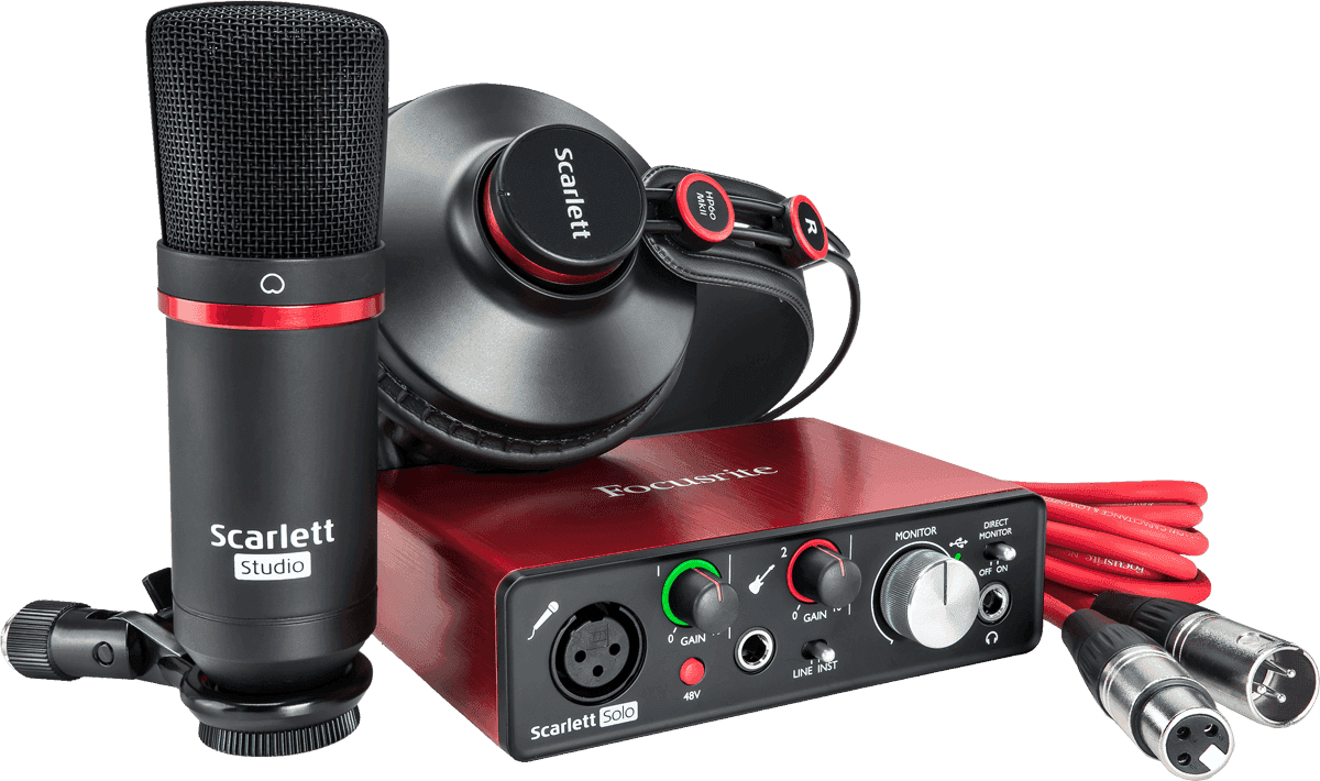 Pack Studio Focusrite Scarlett Solo Studio Carte son + Casque + micro