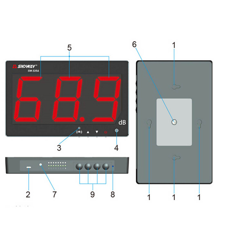 Sonomètre 30-130dB, Sonomètre, Décibelmètre Pour La Construction