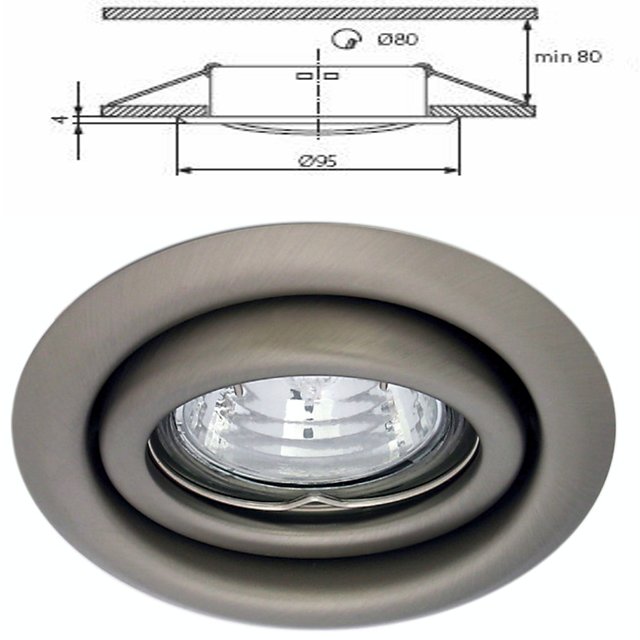 Spot fixe encastrable de 24 LED 12V - Chrome brillant - Abri Services