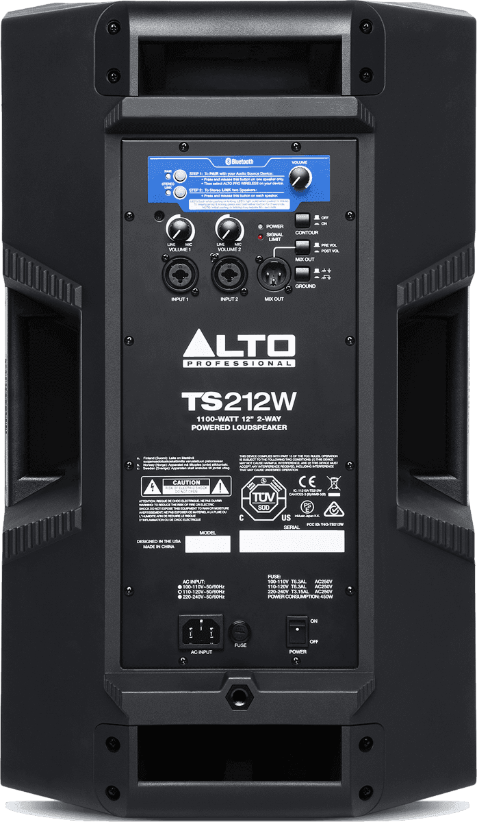 Enceinte amplifiée ALTO TS212W 550W bi-amplifiée avec bluetooth