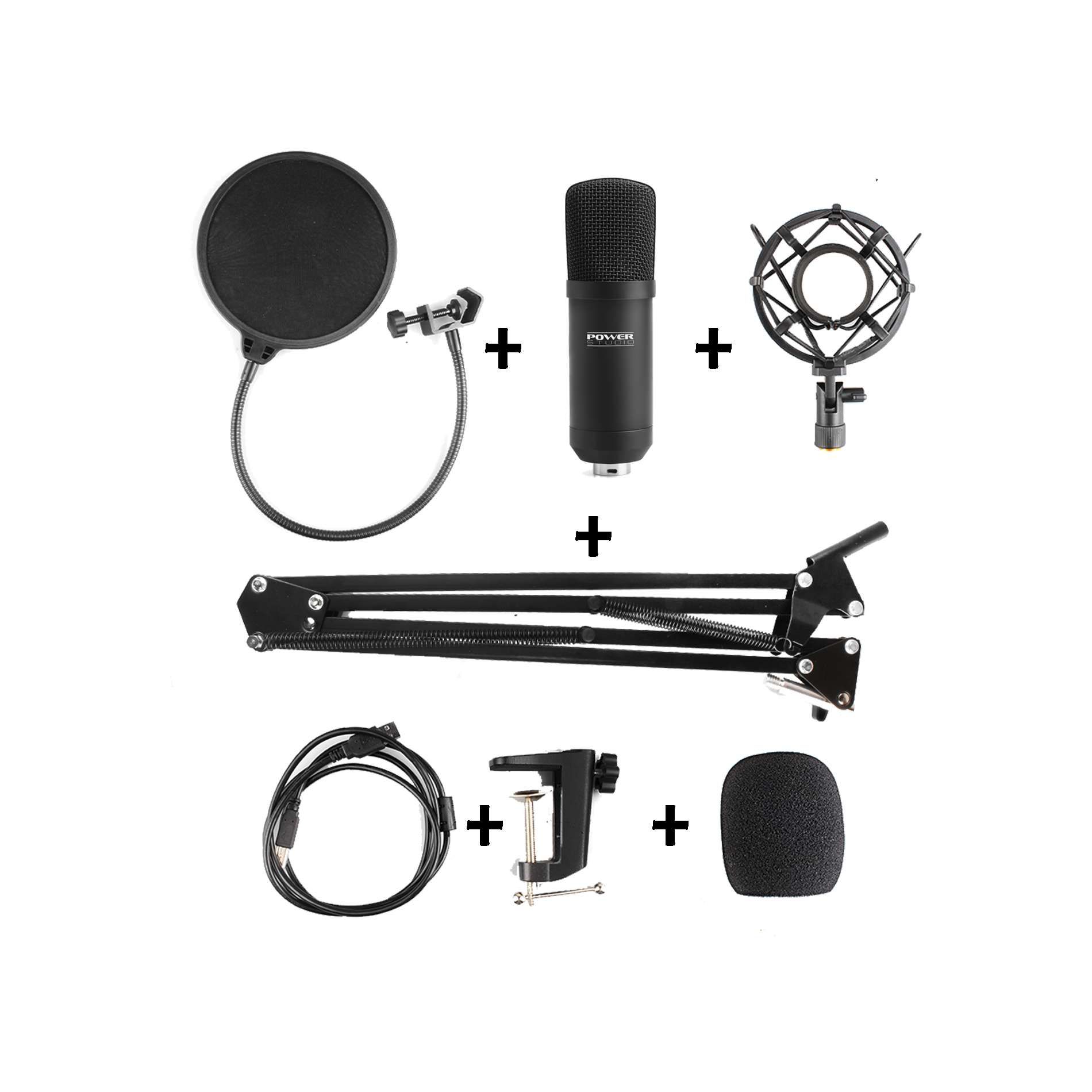 Power Vibe B1 Bundle USB micro stodio avec suspension anti pop bonnette et  câble