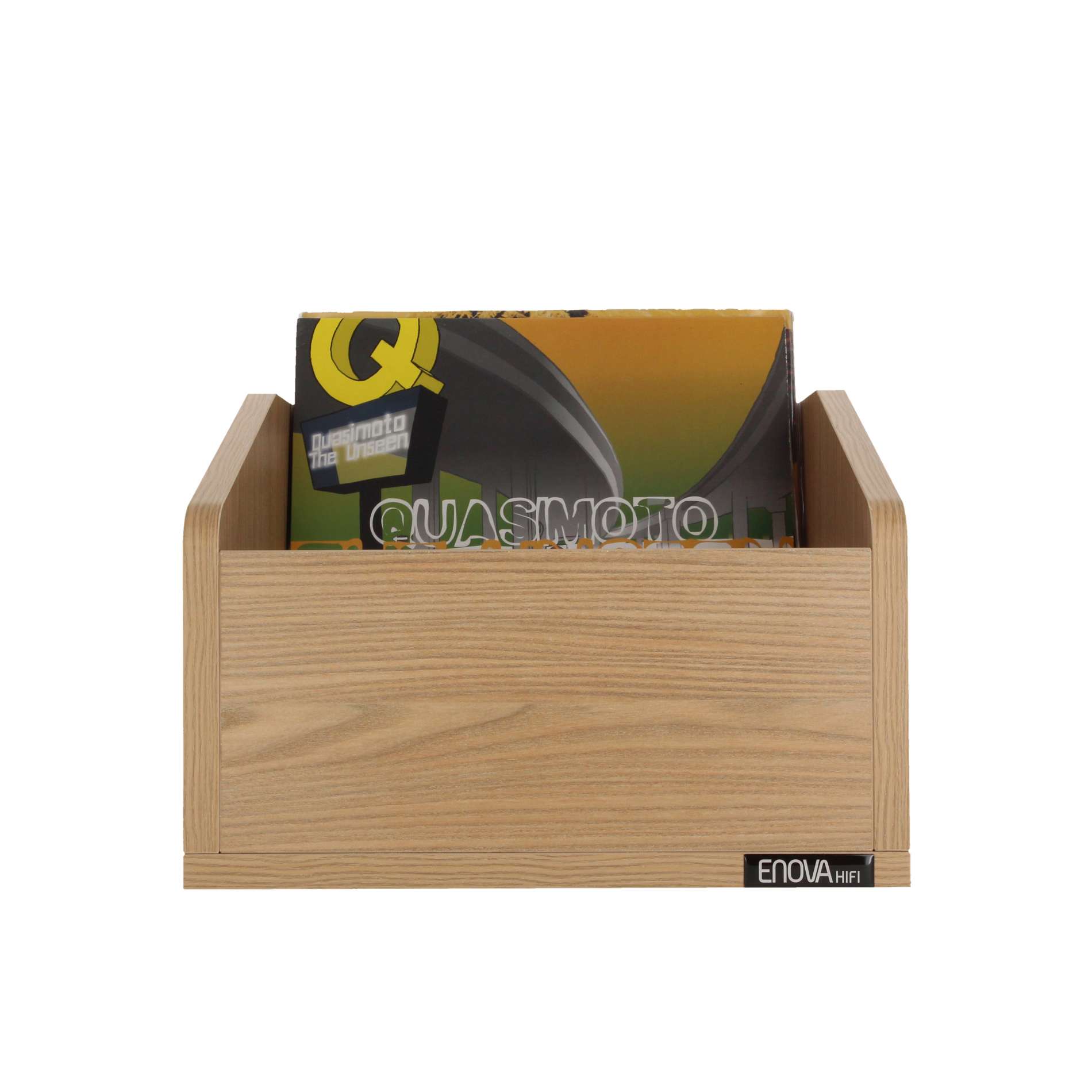 Boîte de rangement vinyle LP caisse universelle bois brun