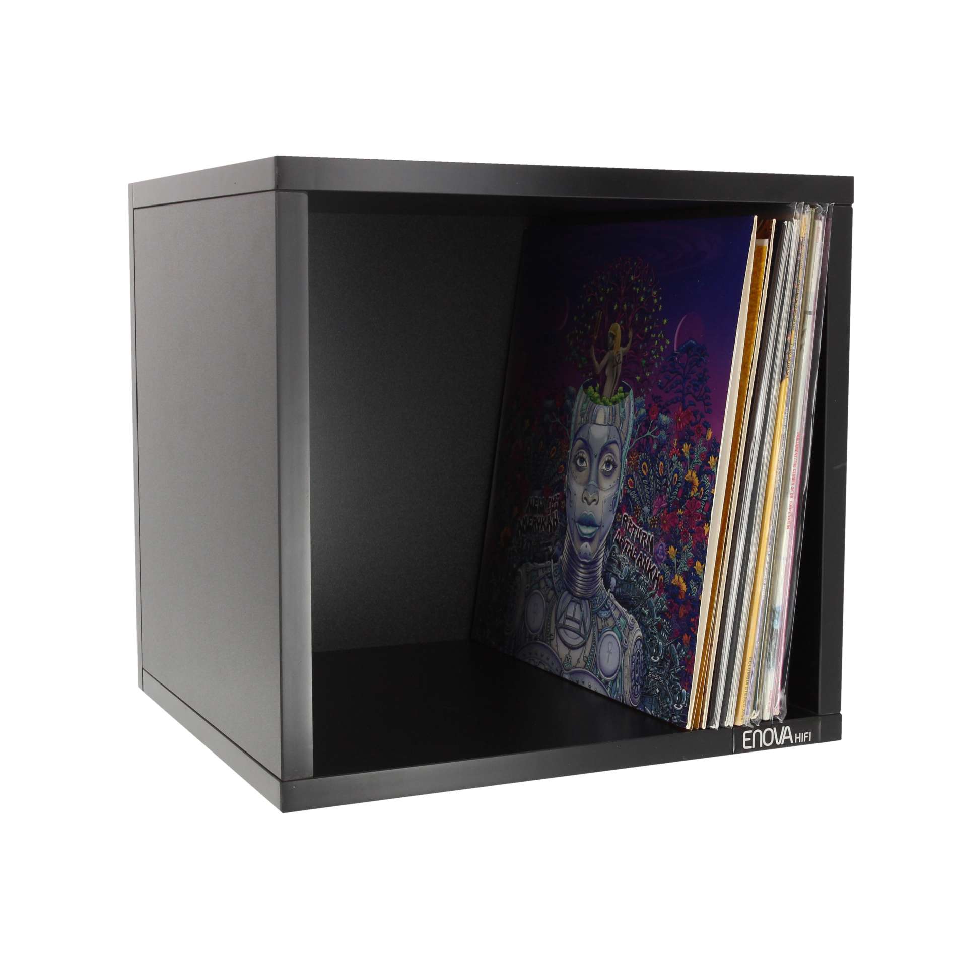 Meuble de rangement Enova HiFi pour disques vinyles Pochettes et