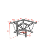 AG29-033 Contest Stage - Angle triangulaire 3 départs 90° pointe en bas pied droit