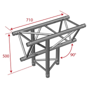 AG29-035 Contest Stage - Angle triangulaire vertical 90° 3 directions sommet bas