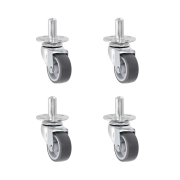 Adam Hall Hardware 37050 - Jeu de quatre roulettes Plug-In de 50 mm avec douille de fixation