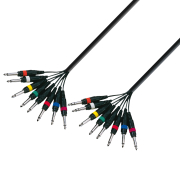Adam Hall Cables K3 L8 PP 0500 - Câble Multipaire 8 x Jack 6,35 mm mono vers 8 x Jack 6,35 mm mono 5m