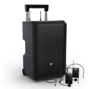 ANNY 10 BPH 2 B5 LD Systems - Enceinte sur batterie 10 pouces bluetooth avec 2 micros serre-tête HF bande B5