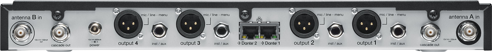 SLXD4QDAN+E-G65 SHURE Récepteur quad Dante bande G65 470-606 MHz