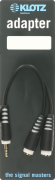 AYB-4 KLOTZ adaptateur jack 3.5 male TRS (stéreo) vers 2 jack 3.5 femelle stereo 20cm