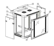 Baie en acier murale 12U Profondeur 600mm avec porte avant verre