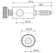 Fiche Banane 4 mm Dorée – Connecteur à Visser avec Anneau Noi