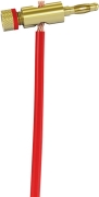 Fiche Banane 4 mm Dorée – Connecteur à Visser avec Anneau Rouge