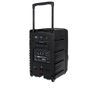 BE 9412 V2 Power Acoustics - enceinte autonome avec lecteur CD MP3 SD USB DIVX Bluetooth et 2 micro mains sans fil UHF