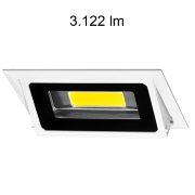 Downlight rectangulaire inclinable BONN 30W 4200K 3122 lumens chassis encastrable blanc