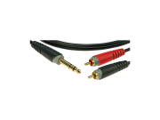 KLOTZ AY3-0300 Cordon JACK 6.35 Stéréo mâle - 2 CINCH - longueur 3 mètres