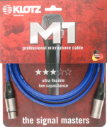 M1K2FM1000 Klotz Câble XLR audio Mâle femelle 10m bleu